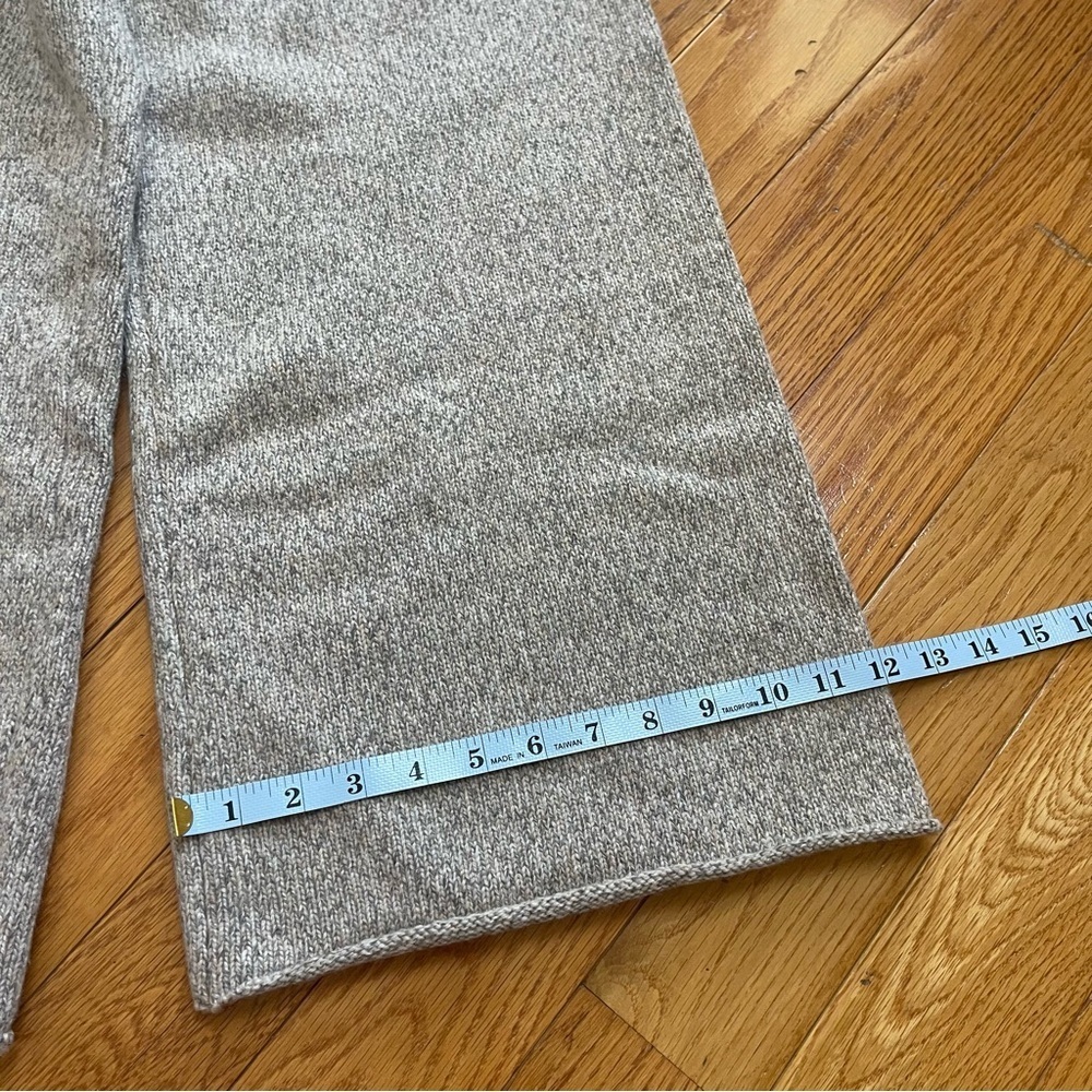 Zara women’s cozy lounge wool blend wide leg pants casual Sz Large beige - Picture 6 of 13